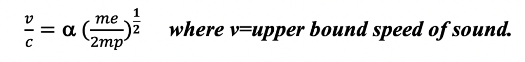 where v=upper bound speed of sound